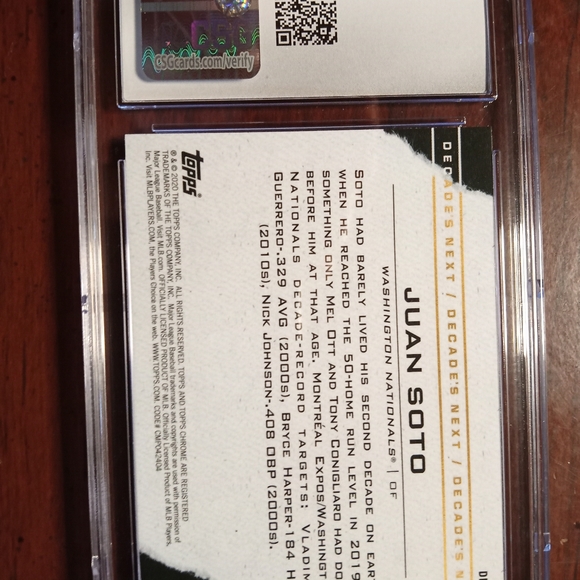 Juan Soto Topps Chrome Update Decades Next insert CSG 10 - Picture 2 of 2